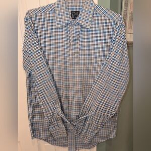 Jos. A. Bank Blue and Brown Plaid Shirt